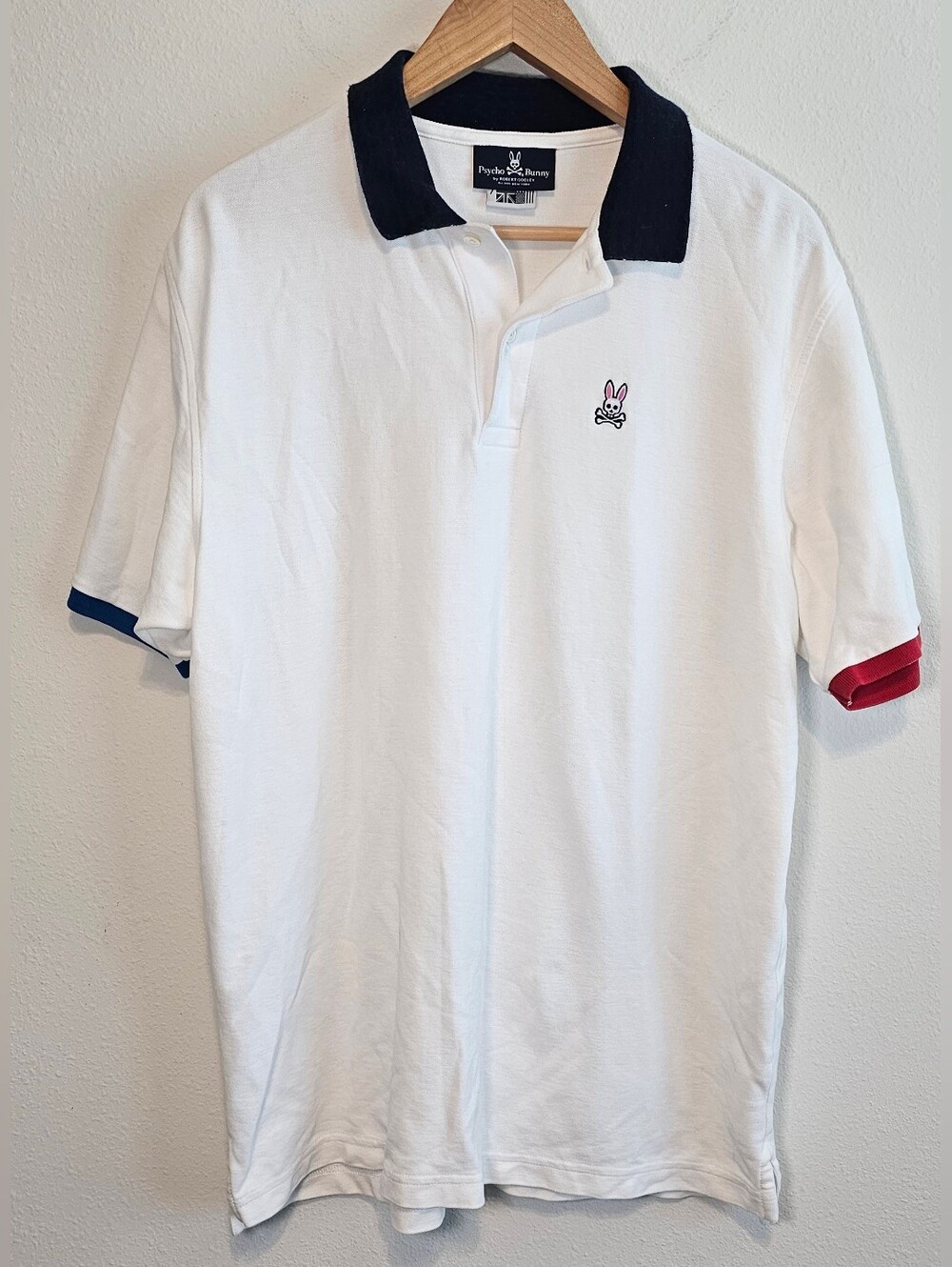 Psycho Bunny Men's White Polo Shirt - Size 7 (XL) - 100% Pima Cotton